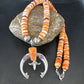 Men's Orange Spiny Oyster Sugilite Naja Pendant Necklace | Navajo Sterling Silver | 22" | Authentic Native American Handmade | 15226