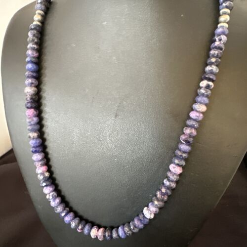 Navajo Rare Faceted Purple Sugilite Bead Necklace | Sterling Silver | 20" | Authentic Native American Handmade | 16452