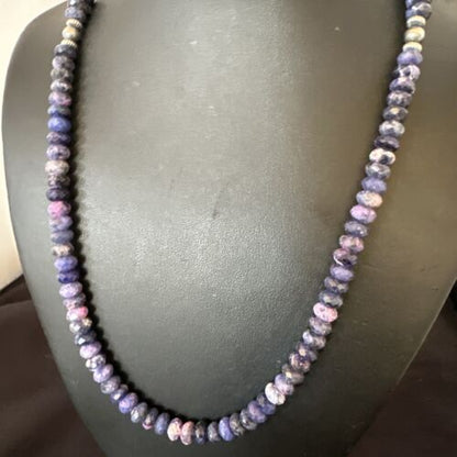 Navajo Rare Faceted Purple Sugilite Bead Necklace | Sterling Silver | 20" | Authentic Native American Handmade | 16452