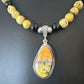 Navajo Bumblebee Jasper Pendant Necklace | Sterling Silver | Native American Handmade | 16016