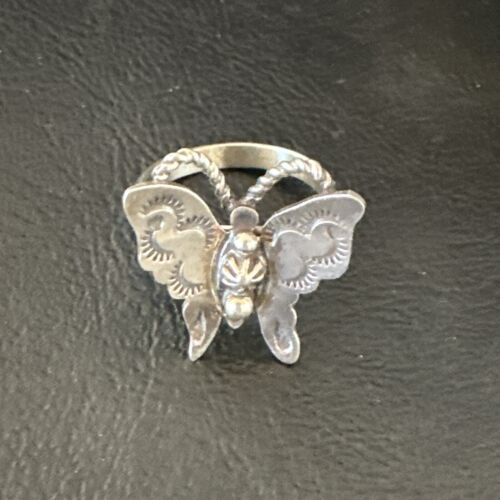 Navajo Sterling Silver Butterfly Ring | Sz 9 | Authentic Native American Handmade | 16975