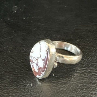 Men's & Women's Wild Horse Turquoise Ring | Navajo Sterling Silver | Sz 7 | Authentic Native American Handmade | 17287