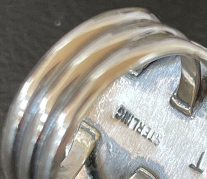 Navajo White Buffalo Turquoise Ring | Sterling Silver | Sz 6 | Authentic Native American Handmade | 10596