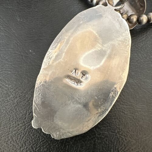 Navajo Wild Horse Turquoise Pendant Necklace | Sterling Silver | Authentic Native American Handmade | 17114