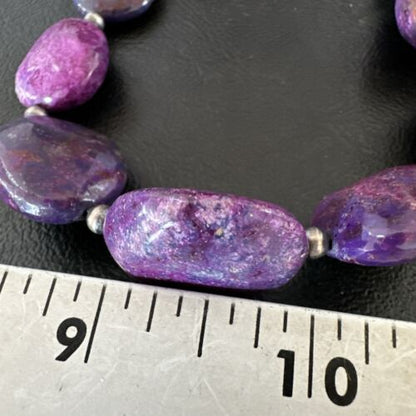 Navajo Pearl Purple Mojave Turquoise Pendant Necklace | Sterling Silver | Authentic Native American Handmade | 21" | 17497