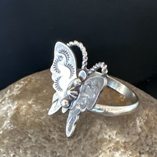 Navajo Sterling Silver Butterfly Ring | Sz 9 | Authentic Native American Handmade | 16975
