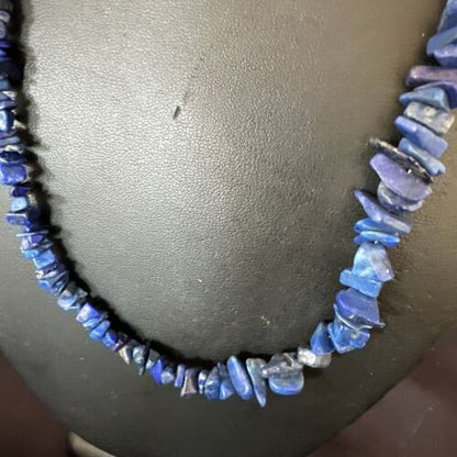 Men's Women's Lapis Lazuli Necklace | Navajo Sterling Silver | 20" | Authentic Native American Handmade | 17379