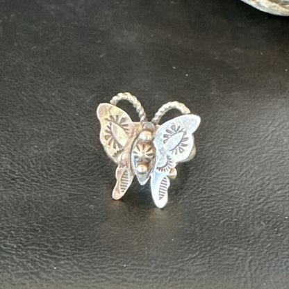 Navajo Sterling Silver Butterfly Ring | Sz 8 | Authentic Native American Handmade | 16974