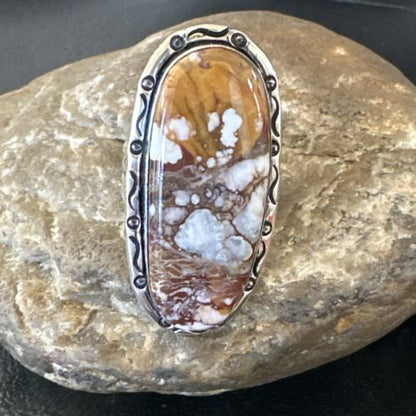 Navajo Wild Horse Turquoise Ring | Sterling Silver | Sz 10 | Authentic Native American Handmade | 16472