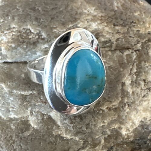 Navajo Blue Kingman Turquoise Ring | Sterling Silver | Sz 6 | Authentic Native American Handmade | 16595