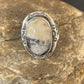 Navajo White Buffalo Turquoise Ring | Sterling Silver | Sz 6 | Authentic Native American Handmade | 10596