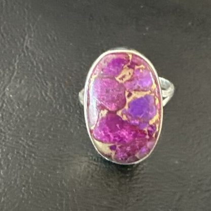 Southwestern Navajo Purple Mojave Turquoise Ring | Sterling Silver | Sz 10 | 15777