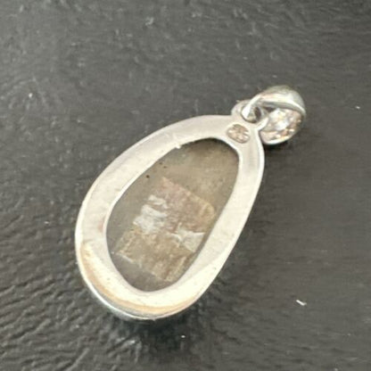 Blue Bisbee Turquoise Navajo Pendant | Sterling Silver | 1" | Authentic Native American Handmade | 17252