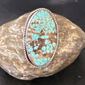 Men's Women's Blue Turquoise #8 Navajo Ring | Sterling Silver | Sz 10 | Authentic Native American Handmade | 16640