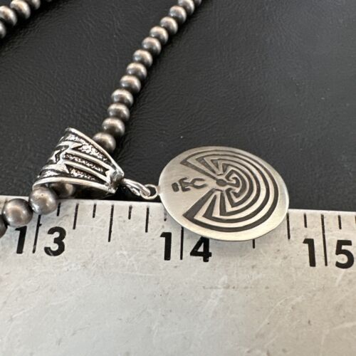 Hopi Man in the Maze Pendant | Sterling Silver Necklace | Authentic Native American Handmade | 16906