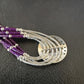 Navajo Purple Sugilite Heishi Concha Necklace | 5 Strand Liquid Sterling Silver | 20" | 15877