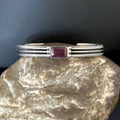 Navajo Purple Spiny Oyster Cuff Bracelet | Sterling Silver | Authentic Native American Handmade | 15159