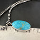 Blue Kingman Turquoise Pendant | Navajo Pearls | Sterling Silver Necklace 20" | 16991