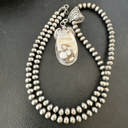 Navajo Wild Horse Necklace Pendant | Sterling Silver | Authentic Native American Handmade | 16944