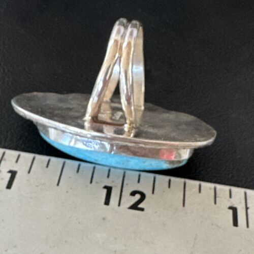 Navajo Blue Kingman Turquoise Ring | Sterling Silver | Sz 10 | Authentic Native American Handmade | 15664