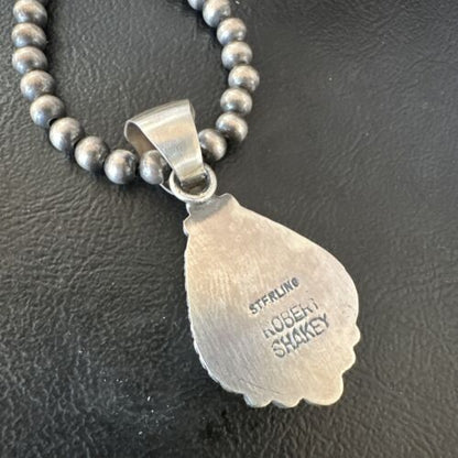 Navajo Purple Spiny Oyster Pendant with Pearls | Sterling Silver Necklace | Authentic Native American Handmade | 16058 - Masha USA