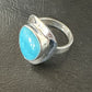 Navajo Sterling Silver Blue Kingman Turquoise Ring | Sz 8 | Authentic Native American Handmade | 17597