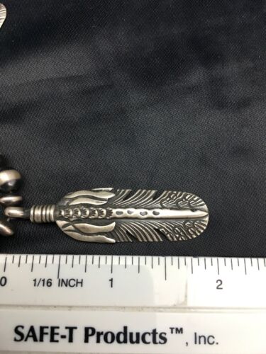 Navajo Pearls Feather Pendant Necklace | Sterling Silver | 16" | Authentic Native American Handmade | 17533