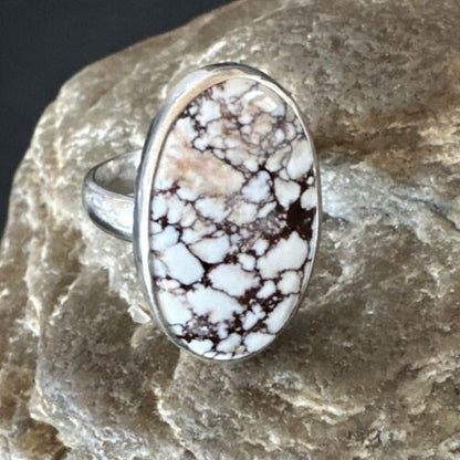 Men's and Women's Wild Horse Turquoise Ring | Navajo Sterling Silver | Sz 7 | 17278