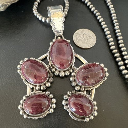 Navajo XL Purple Spiny Oyster Naja Pendant Necklace | Sterling Silver | 16100