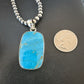 Blue Kingman Turquoise Pendant | Navajo Pearls | Sterling Silver Necklace 20" | 16996