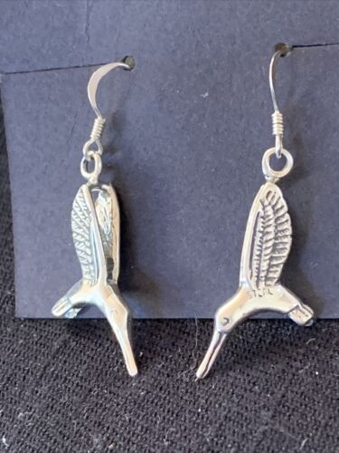 Southwestern Sterling Silver Hummingbird Earrings | 1" | 01517