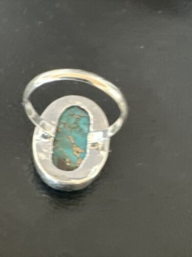 Adjustable Navajo Blue Mojave Turquoise Ring | Sterling Silver | Sz 8 | 15713