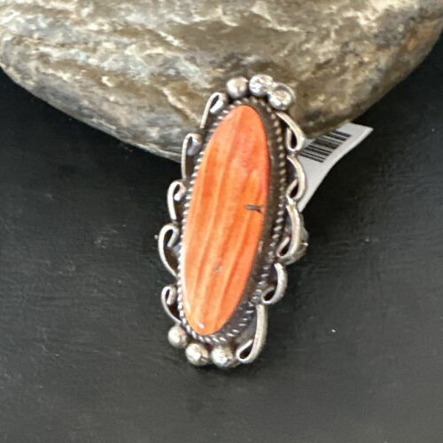 Native American Men's Spiny Oyster Ring | Navajo Sterling Silver | Sz 8.5 | 16889