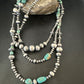 Navajo Pearls Royston Turquoise Necklace | Sterling Silver | Mixed Beads | 48" | 15990