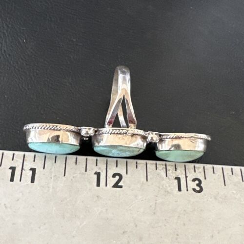 Navajo Blue Dry Creek Turquoise Multi-Stone Ring | Authentic Native American Sterling Silver | Sz 10.5 | 16729