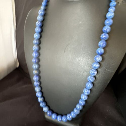 Navajo Blue Denim Lapis Graduated Necklace | Sterling Silver | Authentic Native American | 23" | 16549