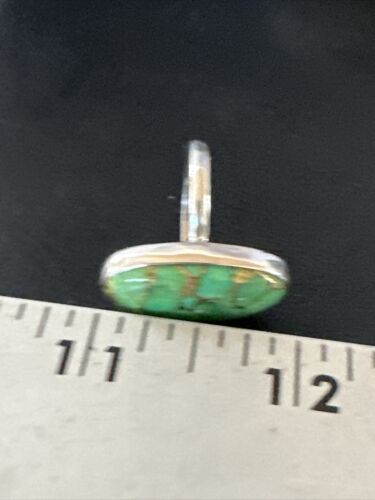 Navajo Green Mojave Turquoise Ring | Sterling Silver | Sz 8 | Authentic Native American Handmade | 15590