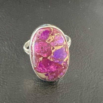 Southwestern Navajo Purple Mojave Turquoise Ring | Sterling Silver | Sz 10 | 15777