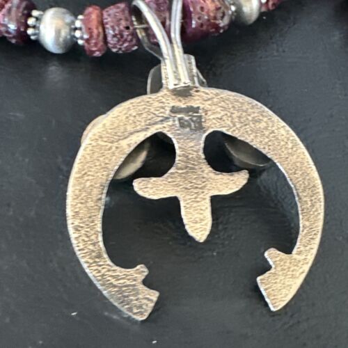 Navajo Purple Spiny Oyster White Buffalo Naja Pendant | Sterling Silver | Authentic Native American Handmade | 15025
