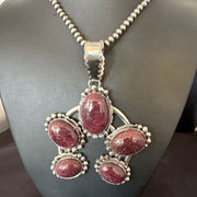Navajo XL Purple Spiny Oyster Naja Pendant Necklace | Sterling Silver | 16100