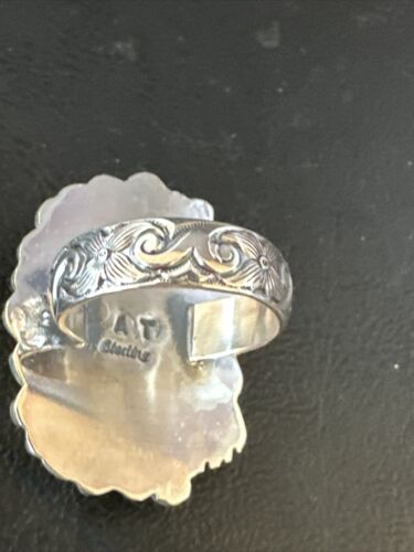Navajo Yellow Bumble Bee Jasper Ring | Sterling Silver | Sz 9.5 | Authentic Native American Handmade | 14946
