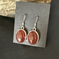 Navajo Burgundy Carnelian Dangle Earrings | Sterling Silver | Authentic Native American Handmade | 14927