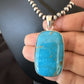 Blue Kingman Turquoise Pendant | Navajo Pearls | Sterling Silver Necklace 20" | 16996