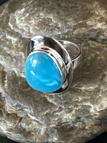 Sterling Silver Blue Kingman Turquoise Ring | Sz 7 | 17594 - Masha USA