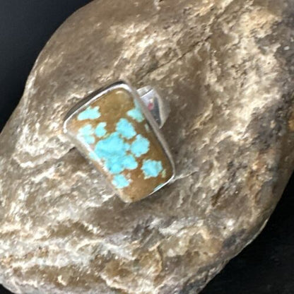 Navajo Blue Turquoise #8 Ring | Sterling Silver | Sz 7 | Authentic Native American Handmade | 14963