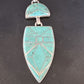 Navajo Sterling Silver Pendant with Gorgeous Blue Turquoise Inlay | Authentic Native American | 3.25" | 15178