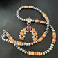 Navajo Pearls Orange Spiny Oyster Naja Pendant | Sterling Silver Necklace | Authentic Native American Handmade | 16802