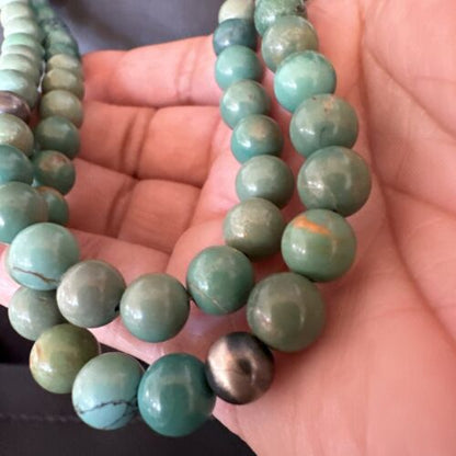 Royston Green Turquoise Necklace | Southwestern Sterling Silver | 22" | 17536