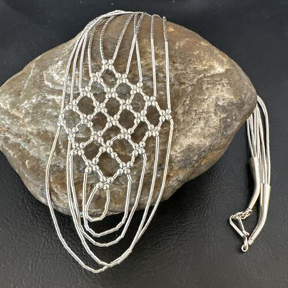 Heishi Liquid Sterling Silver 5-Strand Necklace | 20" | 15888