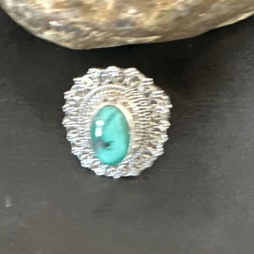 Navajo Green Turquoise Ring | Sterling Silver | Sz 11 | Authentic Native American Handmade | 15507